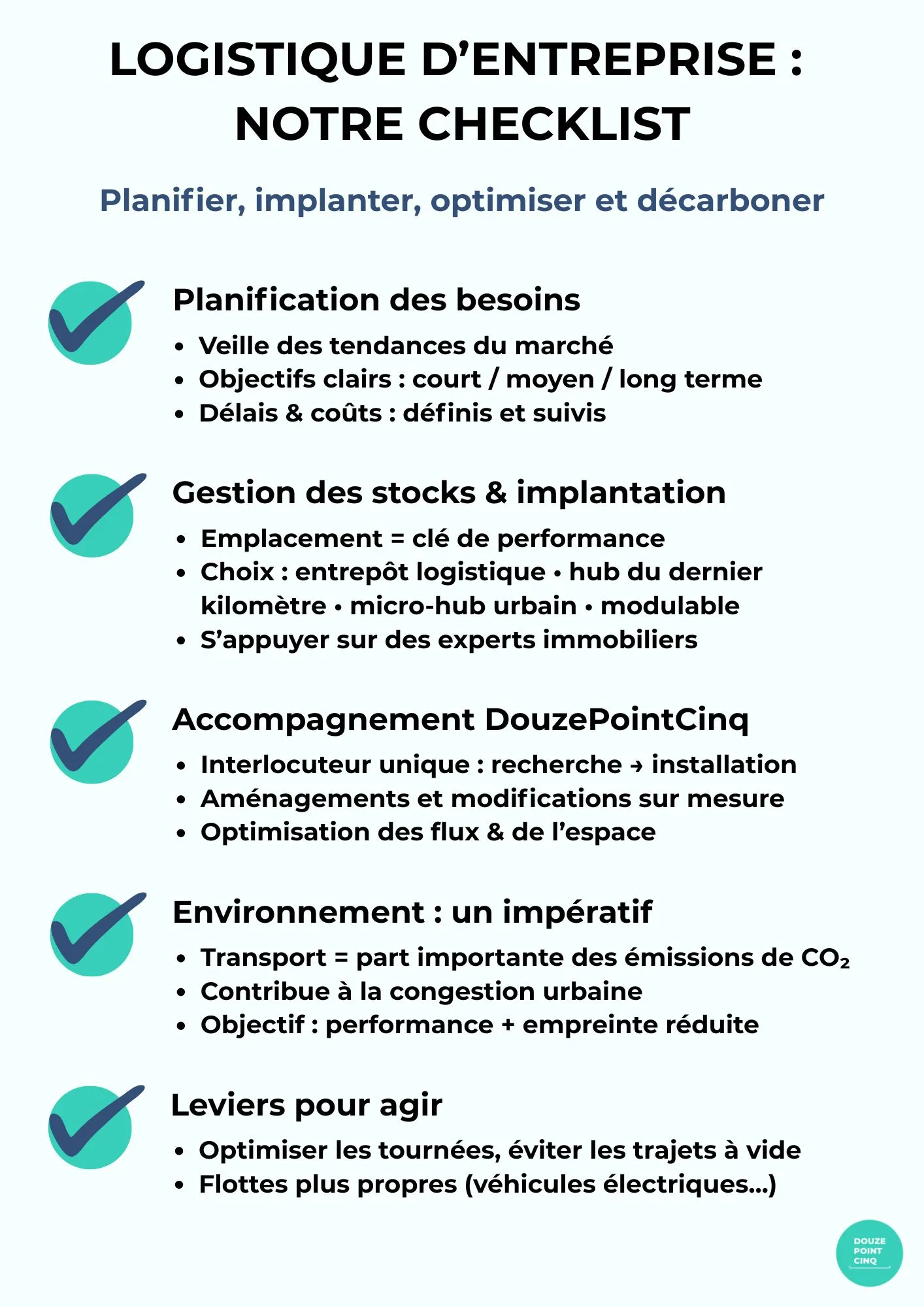 checklist logistique en entreprise