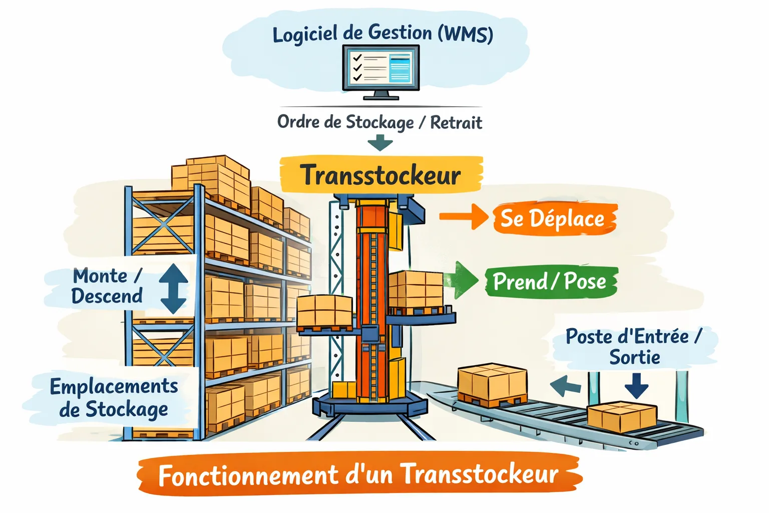 comment fonctionne un transtockeur